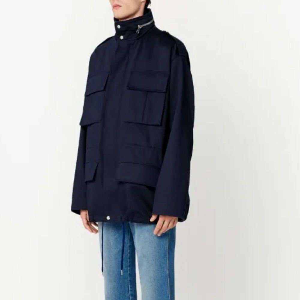 AMI Alexandre‎ Mattiussi Blue Parka Men’s Size S - Picture 8 of 10